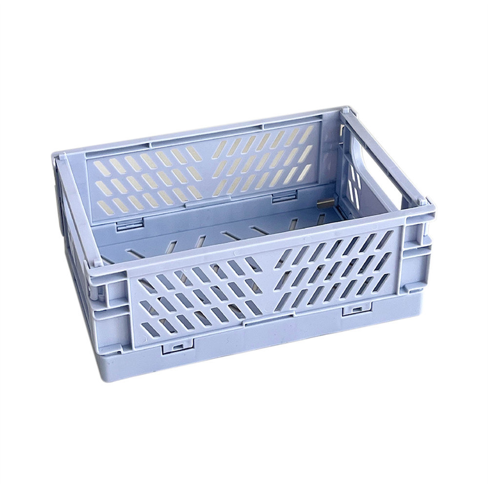 Foldable Plastic Storage Basket for Desk Organization and Toys